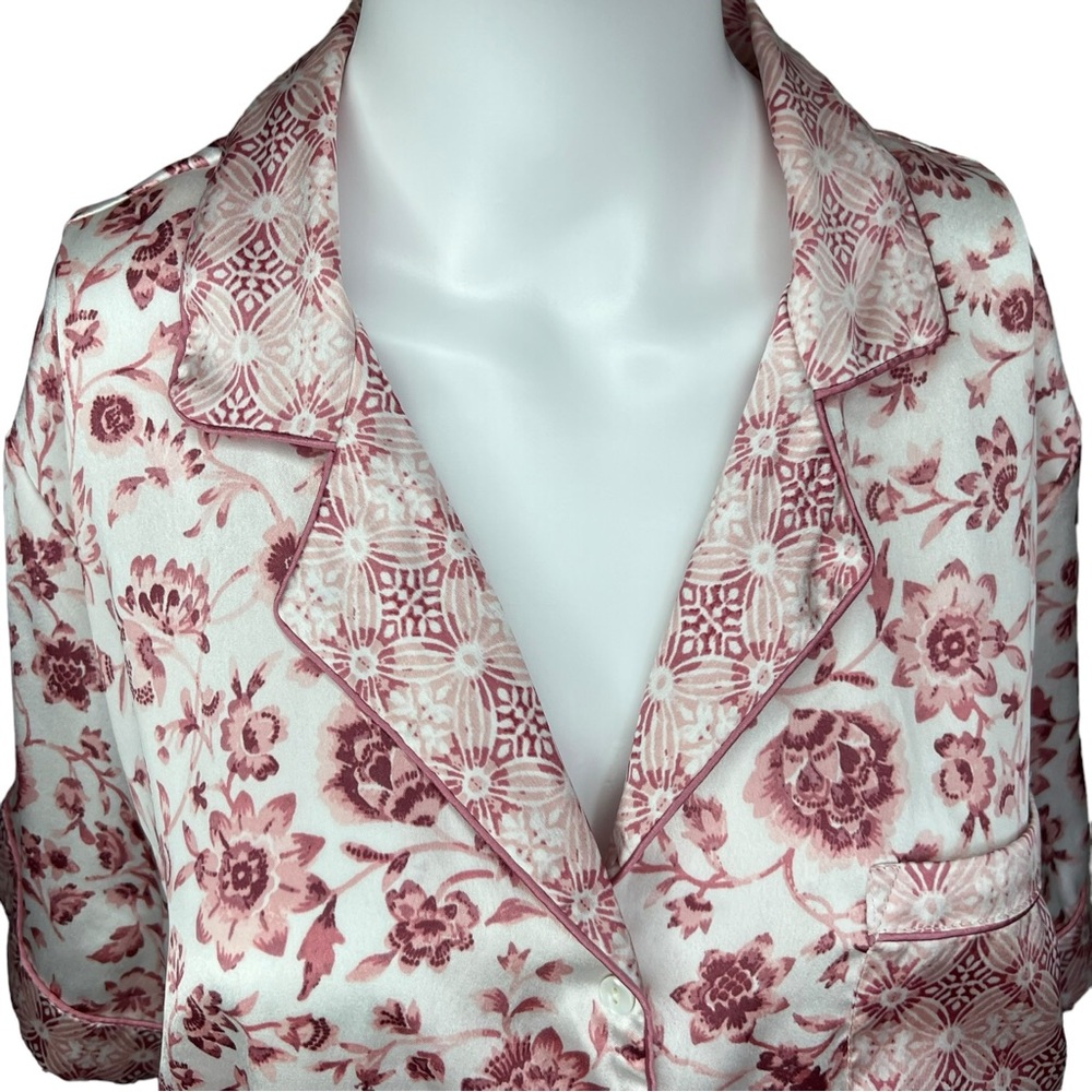 Haute Hippie Pink White Floral Pajama Set M - Picture 5 of 10